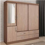 Guarda-roupa Lisboa 4 Portas e 2 Gavetas - Colibri Malbec/riviera