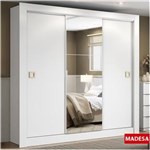 Ficha técnica e caractérísticas do produto Guarda-Roupa 2 Portas de Correr com 1 Espelho Austin 105509c-1e Branco - Madesa - Branco