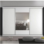Ficha técnica e caractérísticas do produto Guarda Roupa 3 Portas de Correr com 1 Espelho Milano Móveis Europa - Branco Acetinado