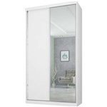 Ficha técnica e caractérísticas do produto Guarda-Roupa 2 Portas 3 Gavetas Virtual 120 C/espelho Maderado Robel Móveis Branco - Branco
