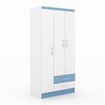 Ficha técnica e caractérísticas do produto Guarda-Roupa 3 Portas If32az Branco/Azul - Evidência Móveis