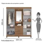 Ficha técnica e caractérísticas do produto Guarda-roupa Solteiro 4 Portas com Espelho Móveis Albatrozd
