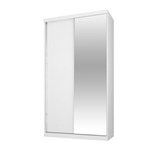 Ficha técnica e caractérísticas do produto Guarda-Roupa Virtual 120Cm 2 Portas com Espelho Branco Maderado