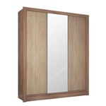 Ficha técnica e caractérísticas do produto Guarda Roupa Wood Casal 3 Portas de Correr com Espelho Nogal e Vanilla - Demóbile - Marrom