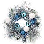 Ficha técnica e caractérísticas do produto Guirlanda Bolas Brancas e Azuis 56cm Christmas Traditions Prata