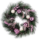 Ficha técnica e caractérísticas do produto Guirlanda Bolas Brancas e Rosas 60cm Christmas Traditions Verde