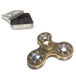 Ficha técnica e caractérísticas do produto Hand Spinner Fidget de Metal Cromado Rolamento Metal Relax Giro Dourado