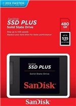 Ficha técnica e caractérísticas do produto HD 480GB SSD SATA 3 (6Gb/s) Sandisk Plus SDSSDA-480G-G26, 2.5", 7 Mm