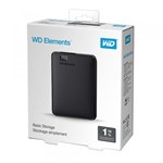 Ficha técnica e caractérísticas do produto HD Externo Portátil WD Elements 1TB USB 3.0 Preto - Western Digital
