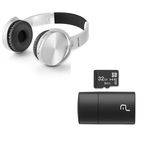 Headphone Premium Bluetooth SD/AUX/FM Vermelho Multilaser - PH266