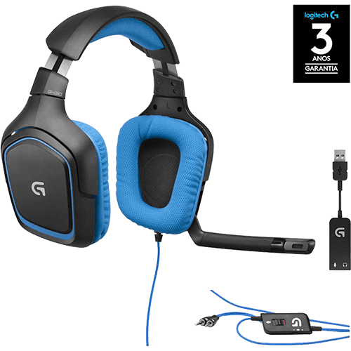 Headset Gamer G430 Surround Sound 7.1 Gamer com Som DTS para PC e PS4 - Logitech G