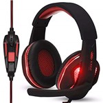 Ficha técnica e caractérísticas do produto Headset Gamer KP-396 Pc Fone Ouvido + Adaptador Ps4 Celular Vermelho