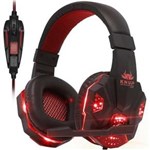 Ficha técnica e caractérísticas do produto Headset Gamer Pc Fone Ouvido Vermelho + Adaptador Ps4 Celular