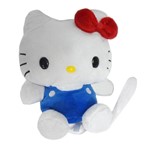 Ficha técnica e caractérísticas do produto Hello Kitty Rindo à Toa Boneca Bicho de Pelúcia com Sensor Gira e Ri - Modelo Gatinha Roupa Azul Dt8