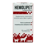 Ficha técnica e caractérísticas do produto Hemolipet Suplemento Vitamínico cães e gatos 30 comprimidos