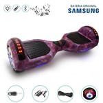 Ficha técnica e caractérísticas do produto Hoverboard 6.5" Full Leds Purple Space Bluetooth com Controle - Bateria Samsung