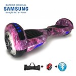 Hoverboard 6.5" Purple Space Bluetooth LED Lateral e Frontal - Bateria Samsung - Smart Balance Wheel