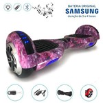 Ficha técnica e caractérísticas do produto Hoverboard 6.5" Purple Space Leds Bluetooth com Controle - Bateria Samsung