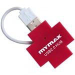 Ficha técnica e caractérísticas do produto Hub 4 Portas USB 2.0 Vermelho MSWI-USB409/RD Mymax