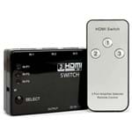 Ficha técnica e caractérísticas do produto Hub Switch HDMI 3 Portas com Controle Remoto