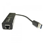 Ficha técnica e caractérísticas do produto Hub USB 3.0 com 3 Portas + Adaptador USB para Rede Cabeada Ethernet Gigabit 10/100/1000 Exbom UHL-300