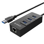 Ficha técnica e caractérísticas do produto Hub USB 3.0-3 Portas + Entrada Gigabit Ethernet