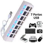 Ficha técnica e caractérísticas do produto Hub USB 7 Portas 2.0 LED Indicador 480 Mbps BRANCO CBRN01132