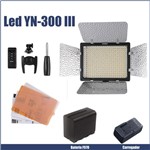 Ficha técnica e caractérísticas do produto Iluminador Profissional de Leds Yongnuo YN 300III C/ Bateria F970 e Carregador