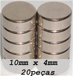 Ficha técnica e caractérísticas do produto Ima de Neodímio / Super Forte / 10mm X 4mm * 20 Peças* - Fácil Negócio Importação