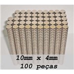 Ficha técnica e caractérísticas do produto Ima de Neodímio / Super Forte / 10mm X 4mm , 100 Peças - Fácil Negócio Importação