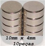 Ficha técnica e caractérísticas do produto Imas de Neodímio / Super Forte 10mm X 4mm , 10 Peças - Fácil Negócio Importação