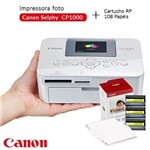 Ficha técnica e caractérísticas do produto Impressora Fotográfica Canon Portátil Selphy Cp1000 com Cartucho Rp-108 Papéis