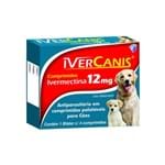 Ficha técnica e caractérísticas do produto Ivercanis 12mg 4 Comp World Ivermectina Cães