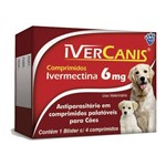 Ficha técnica e caractérísticas do produto Ivercanis 6mg 4 Comprimidos