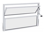 Ficha técnica e caractérísticas do produto Janela Basculante Alumínio 40x40x1.35cm Vidro Mini Boreal - Branco - Sasazaki