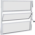 Ficha técnica e caractérísticas do produto Janela Basculante Alumínio 60x60x1.35cm Vidro Mini Boreal - Branco