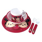 Ficha técnica e caractérísticas do produto Jg de Refeição Infantil de Melamina Mickey & Minnie Vermelho Tsum Tsum - Disney