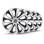 Ficha técnica e caractérísticas do produto Jogo 4 Calota Velox Aro 14 Prata / Preta VW - Elitte