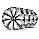 Ficha técnica e caractérísticas do produto Jogo 4 Calota Velox Aro 14 Preta / Prata VW - Elitte