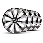 Ficha técnica e caractérísticas do produto Jogo 4 Calota Velox Aro 15 Preta / Prata VW - Elitte