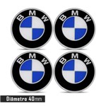 Ficha técnica e caractérísticas do produto Jogo 4 Emblema Roda BMW 40mm - Calota