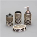 Ficha técnica e caractérísticas do produto Jogo 4 Peças de Cerâmica Stripe P/ Banheiro Lavatório- 25330