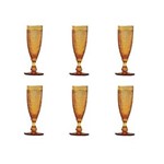 Ficha técnica e caractérísticas do produto Jogo 6 Taças 185ml de Vidro Sodo-Cálcico para Champagne Bico de Jaca Âmbar Bon Gourmet - R25892 - LARANJA