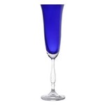 Ficha técnica e caractérísticas do produto Jogo 6 Taças Champagne Cristal Titânio Bohemia Crystalite Antik - Azul