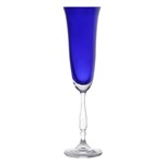 Ficha técnica e caractérísticas do produto Jogo 6 Taças Champagne Cristal Titânio Bohemia Crystalite Antik Azul