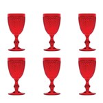 Ficha técnica e caractérísticas do produto Jogo 6 Taças Vermelha de Acrílico 400ml Bon Gourmet