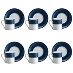 Ficha técnica e caractérísticas do produto Jogo 6 Xícaras Café Saturno Azul
