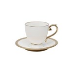 Ficha técnica e caractérísticas do produto Jogo 6 Xícaras Chá com Pires de Porcelana Paddy 200 Ml - BRANCO