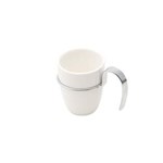 Ficha técnica e caractérísticas do produto Jogo 6 Xícaras para Café de Porcelana com Cabo de Metal - F9-1199 - Única