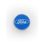 Ficha técnica e caractérísticas do produto Jogo Adesivos Resinados Calota Ford Azul Claro 48Mm 4pç